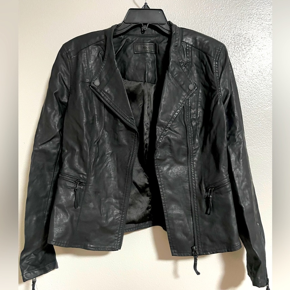 BLANKNYC faux leather moto jacket small black